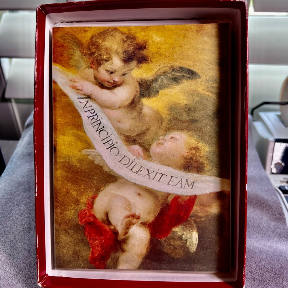 Vintage Victorian Style Graphique De France Angels Holiday Cards Opened Box